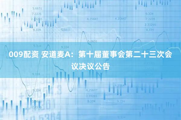 009配资 安道麦A：第十届董事会第二十三次会议决议公告